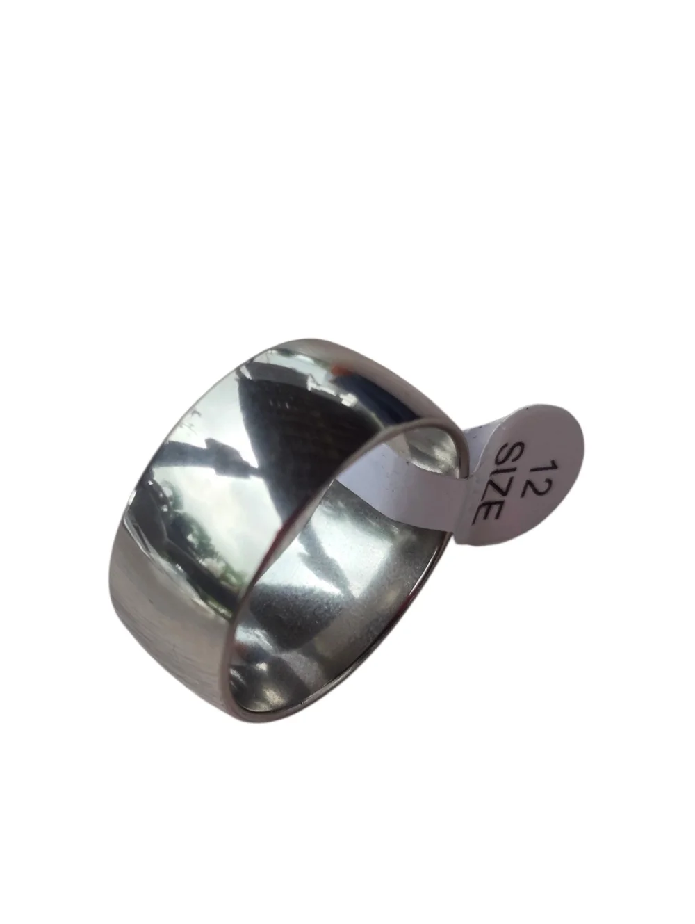 Simple Stainless Steel Wide Men's Ring Size 12
